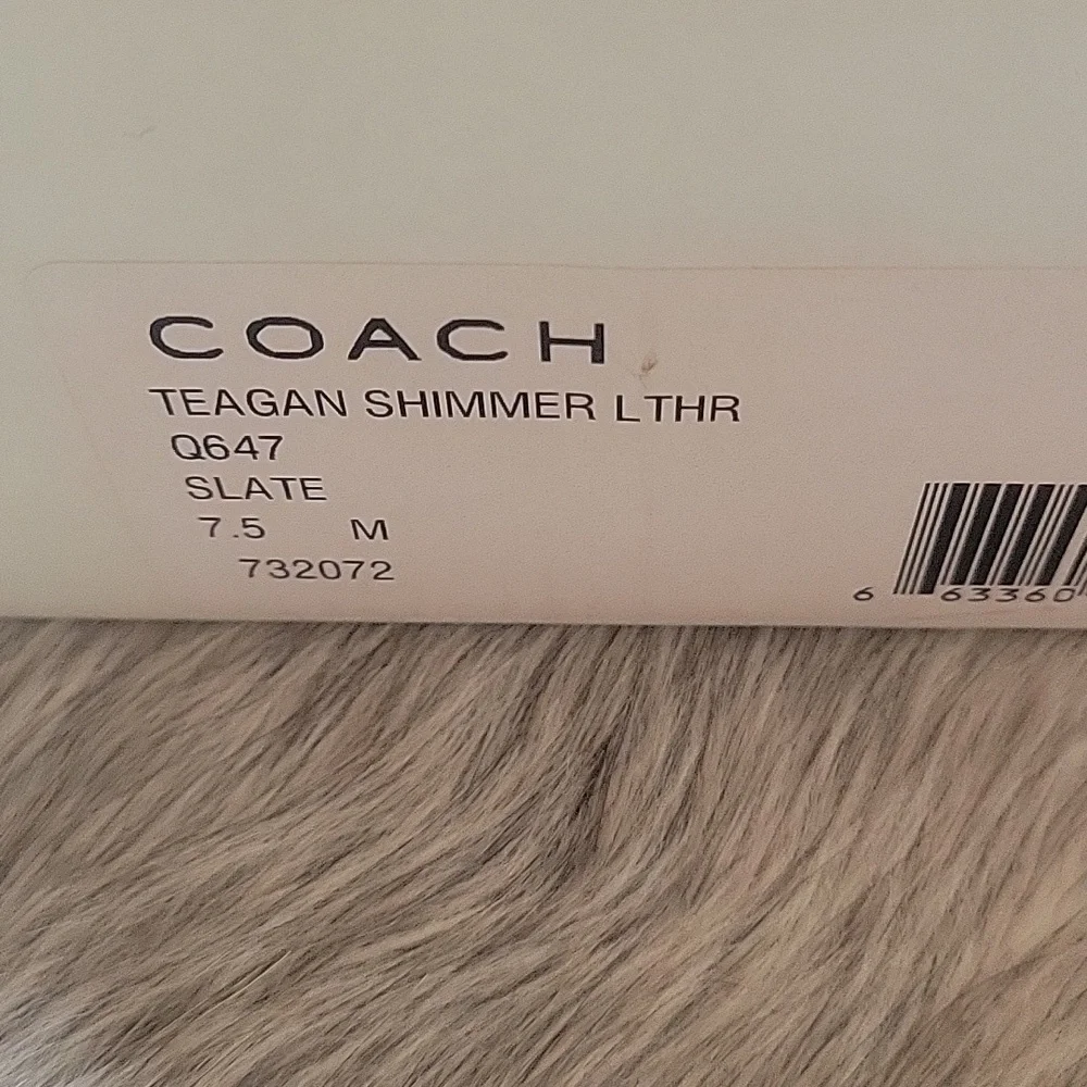Coach Teagan Gray Shimmer Leather Heeled Sandals - Picture 7 of 7